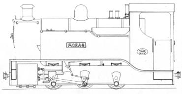 Detail from general arrangement drawing for 2' gauge 0-6-0T locomotive 'Morag'