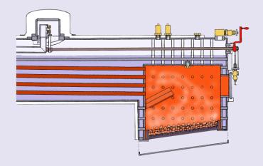 Surface combustion vaporising oil burner installed in locomotive boiler
